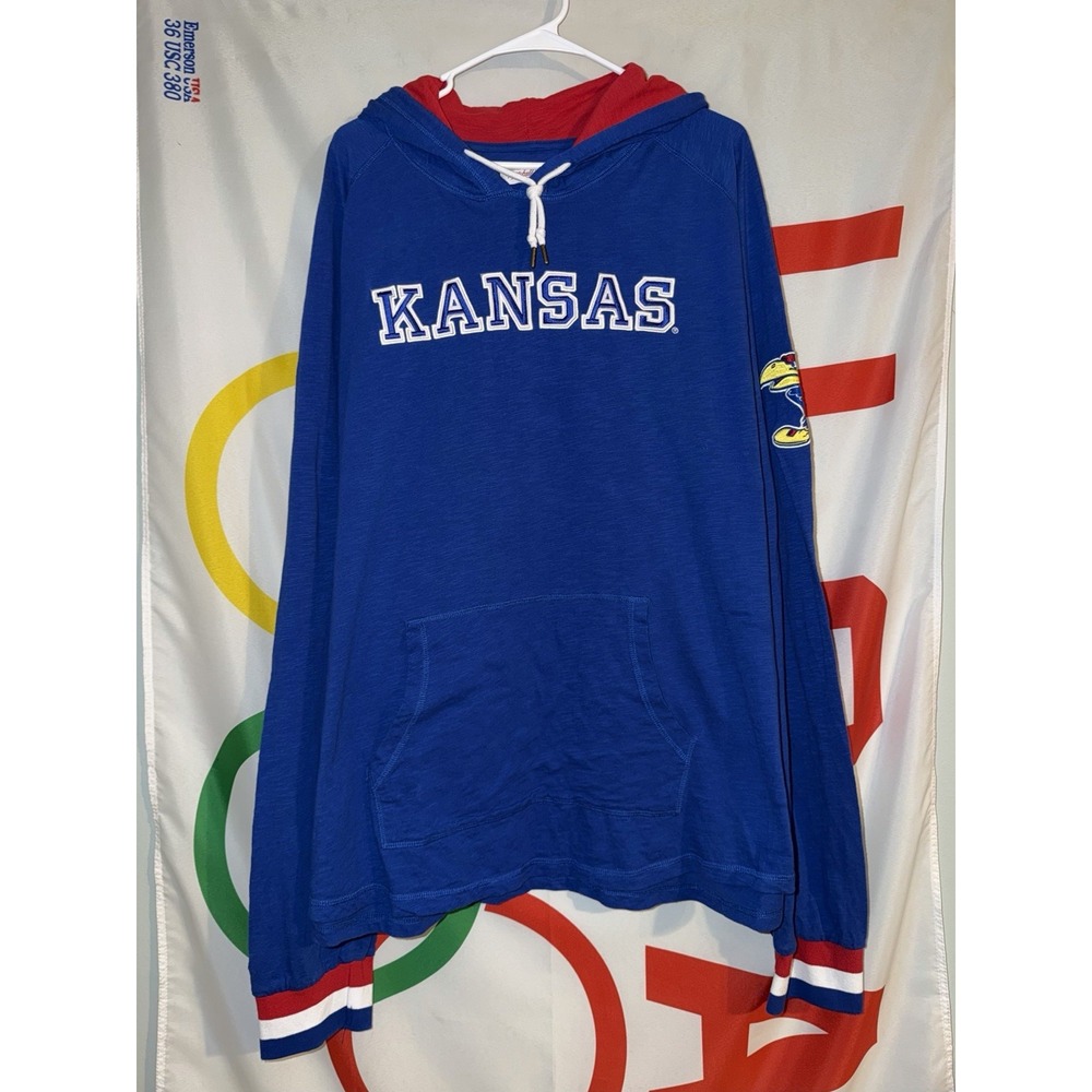 Mitchell Ness Kansas Jayhawks Hoodie Mens 4XL Basketball Football